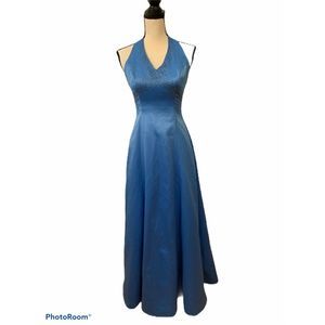 Delaru Blue Formal Prom Gown Dress